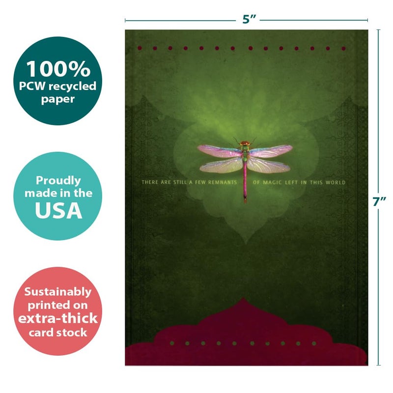 Tree-Free Greetings Magic Remnants Dragonfly All Occasion Cards - 2 Recycled 5x7 Cards & Matching Envelopes, Thick Cardstock, Sustainably Made in USA - Inspirational Art and Message - Image 4